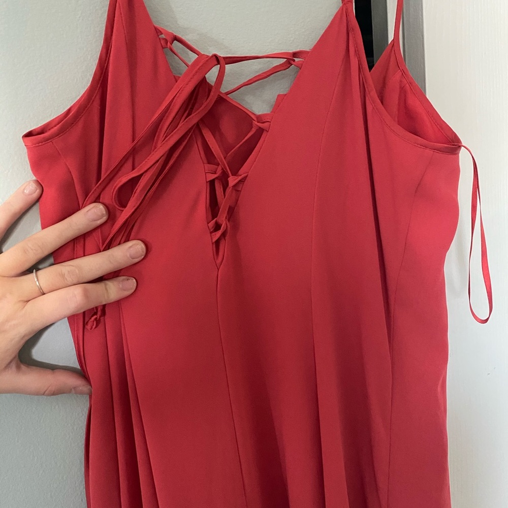 White House Black Market Tie-Up Slip Maxi Dress - Picture 3 of 6